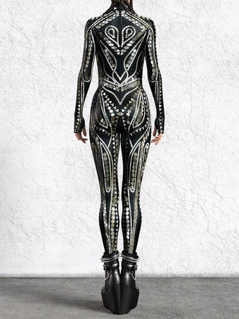 レディース サイバーパンク ゼンタイ ボディスーツ バーニングマン フューチャリスティック エクソスーツ 長袖 キャットスーツ