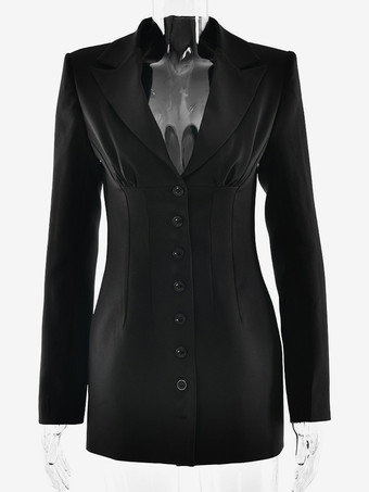 モダンなブレザー、パッド入りショルダー、ルーシュボディコンミニドレス（レディース）2026