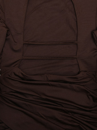 バックレスカットアウトルーシュサイドスリットシアーマキシイブニングドレス（レディース）2026