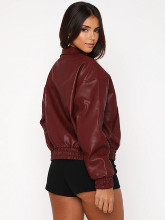 ヴィンテージ オーバーサイズ フェイクレザー ボンバージャケット（レディース、2026年）