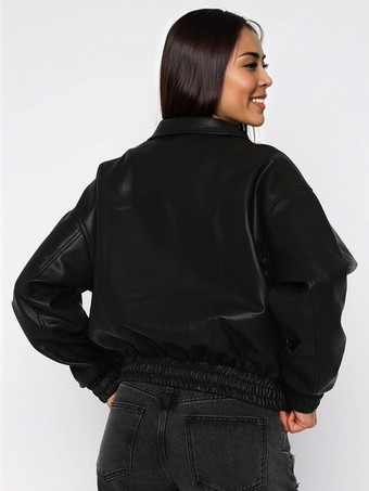 ヴィンテージ オーバーサイズ フェイクレザー ボンバージャケット（レディース、2026年）