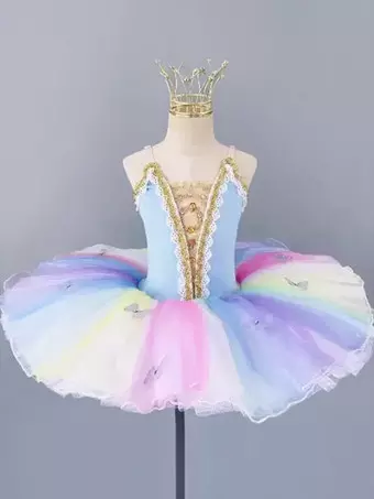 open lace back dress Custom Orange & Pink Princess Bodice Ballet Dress  Crystal Couture