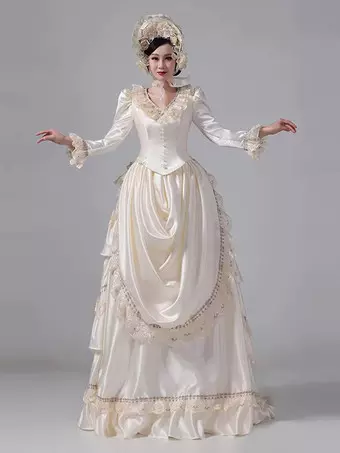 lace dress bustle Custom White Higher Neck Lace American Bustle Wedding Dress