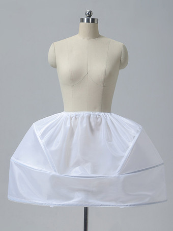 ホワイト ホワイト バッスル ペチコート フープスカート