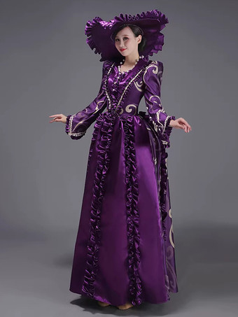 シャンパン バッスル ヴィクトリアン ドレス パッド入り ショルダー 長袖 ポリエステル エレガント ボール レトロ ドレス 帽子付き