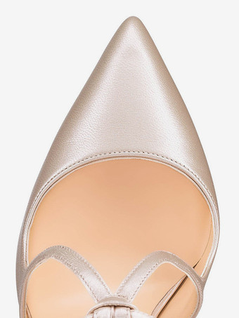 レディースハイヒール ポインテッドトゥ ノットハイヒールパンプス