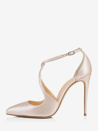 レディースハイヒール ポインテッドトゥ ノットハイヒールパンプス