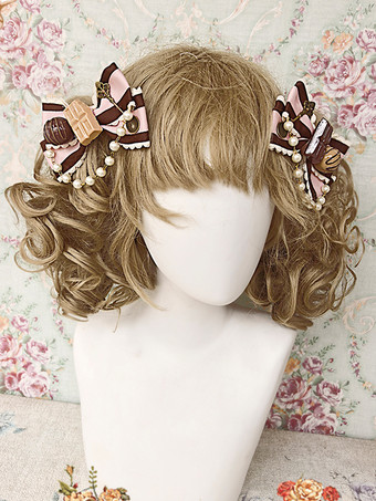 ピンクスイートリボンヘッドドレス ロリータアクセサリー ミントグリーン ツーピースヘッドウェア