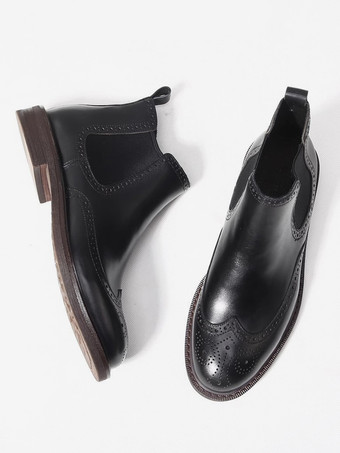 メンズ チェルシーブーツ ラウンドトゥ ブリティッシュ ラウンドトゥ アンクルブーツ