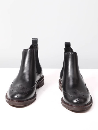メンズ チェルシーブーツ ラウンドトゥ ブリティッシュ ラウンドトゥ アンクルブーツ