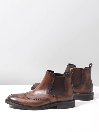 メンズ チェルシーブーツ ラウンドトゥ ブリティッシュ ラウンドトゥ アンクルブーツ