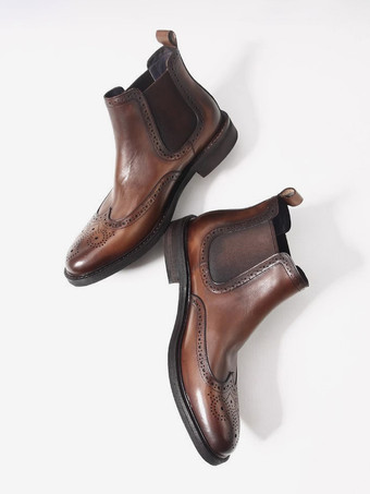 メンズ チェルシーブーツ ラウンドトゥ ブリティッシュ ラウンドトゥ アンクルブーツ