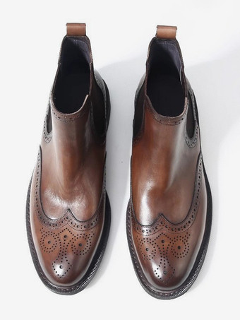 メンズ チェルシーブーツ ラウンドトゥ ブリティッシュ ラウンドトゥ アンクルブーツ