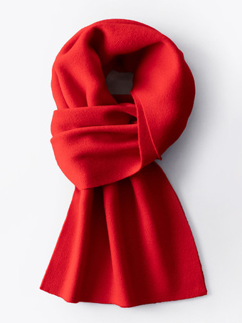 レッド 100%ウール メンズ マフラー チェック柄 マフラー ネックウォーマー