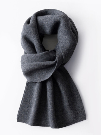 ダークグレー 100%ウール メンズ マフラー チェック柄 マフラー ネックウォーマー