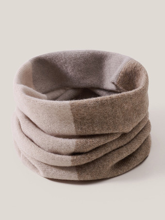 ラクダ色 メンズ カラーブロック サイクリング ネックウォーマー 100% ウール 防風 冬用 ライディングスカーフ