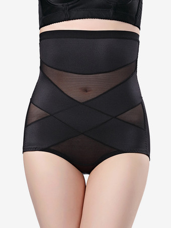 ブラック ランジェリー シェイプウェア ハイウエスト 産後シェイプアップパンティ クロスラップ お腹周りをコントロール ヒップアップ 女性用 帝王切開リカバリーガードル