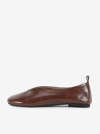 Bailarinas de piel auténtica con punta cuadrada para mujer