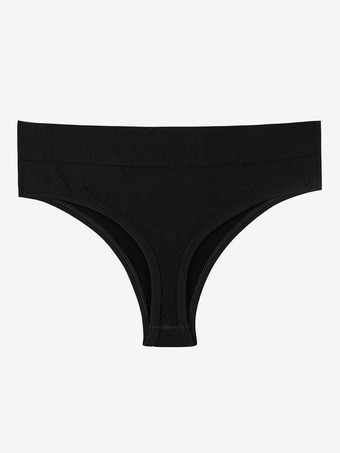 ブラック ランジェリーショーツ ピュアエステティックTバック レディース シームレス インビジブル ミッドライズ プラスサイズ Tバック