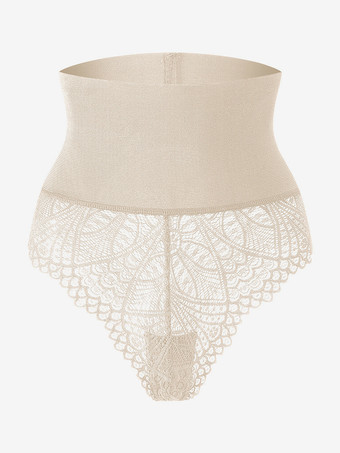 アプリコットレースディテール ハイウエスト シェイパー レディース お腹周りをコントロール ヒップアップ ひもボディスーツ プラスサイズ スカルプティングガードル