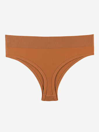 オレンジ ランジェリーショーツ ピュアエステティックTバック レディース シームレス インビジブル ミッドライズ プラスサイズ Tバック