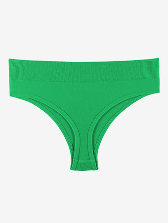 グラスグリーンランジェリーショーツ ピュアエステティックTバック レディース シームレス インビジブル ミッドライズ プラスサイズ Tバック