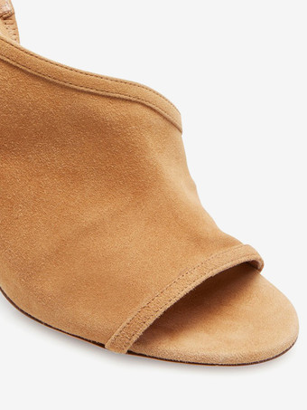 ハイヒールサンダル スエード オープントゥ スティレットヒール サンダル シューズ