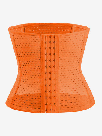 オレンジ ウエストニッパー 産後ワークアウト お腹周りをコントロールするベルト くり抜きバックサポートコルセット シェイプウェア ブラウン フロントボタン