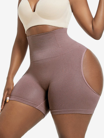 カメオピンク女性用ハイウエストシェイプアップショーツ、ヒップアップ、お腹周りをコントロール、ローバックパンティー、プラスサイズボディスーツ