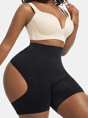 ブラック 女性用ハイウエストシェイプアップショーツ、ヒップアップ、お腹周りをコントロール、ローバックパンティー、プラスサイズボディスーツ