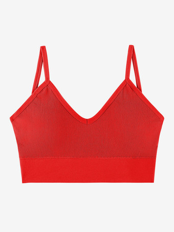 レッド シームレス ディープV キャミソール バックレス タンクトップ ワードローブの不具合防止 ストラップレス プラスサイズ ブラ