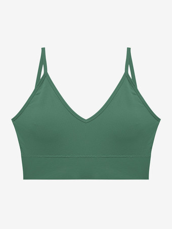 グリーン シームレス ディープV キャミソール バックレス タンクトップ ワードローブの不具合防止 ストラップレス プラスサイズ ブラ