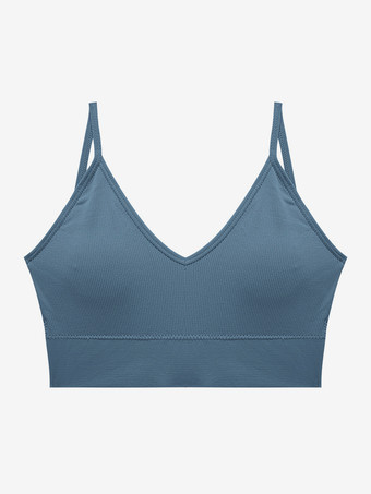 ブルー シームレス ディープV キャミソール バックレス タンクトップ ワードローブの不具合防止 ストラップレス プラスサイズ ブラ