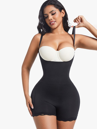 ブラック ランジェリー シェイプウェア ヌード ノースリーブ ストラップ フルボディ シェイパー プラスサイズ お腹コントロール バストサポート ボディスーツ ヒップリフト ウエストシンチャー ガードル