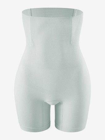 パステルブルー産後用ハイウエストシェイピングショーツ プラスサイズ お腹周りをコントロール ヒップアップ ウエストニッパーガードル スクエアカットレッグ