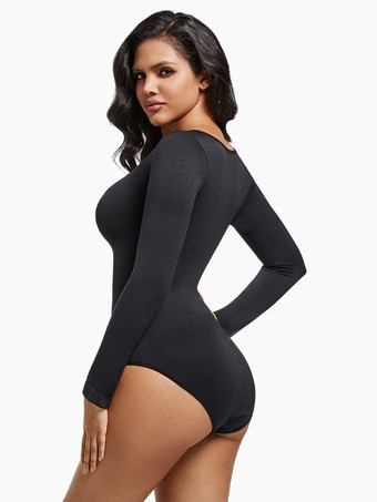 ランジェリー シェイプウェア コーヒーブラウン 長袖 シームレス 長袖 ボディスーツ スリミングシェイパー プラスサイズ お腹コントロール スカルプティングアンダーウェア