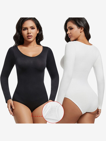 ランジェリー シェイプウェア コーヒーブラウン 長袖 シームレス 長袖 ボディスーツ スリミングシェイパー プラスサイズ お腹コントロール スカルプティングアンダーウェア