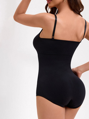 ランジェリー シェイプウェア ブラック ノースリーブ バックレス ストラップ ネックボタン 調節可能 ブラレット ボディスーツ シームレス シェイパー 取り外し可能パッド フックアイフロント