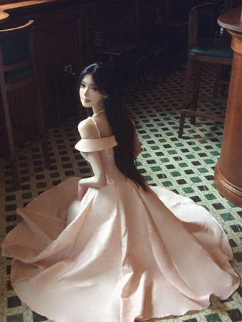 ピンクの妖精ロリータドレス オフショルダー ストラップレス ロリータドレス