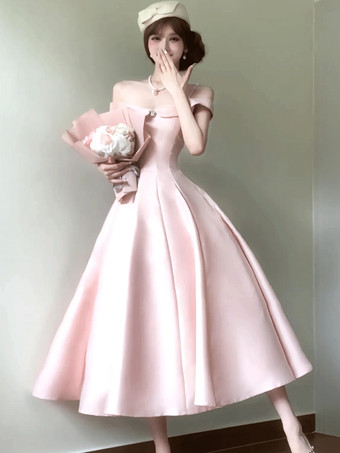 ピンクピンクの妖精ロリータドレス オフショルダー ストラップレス ロリータドレス