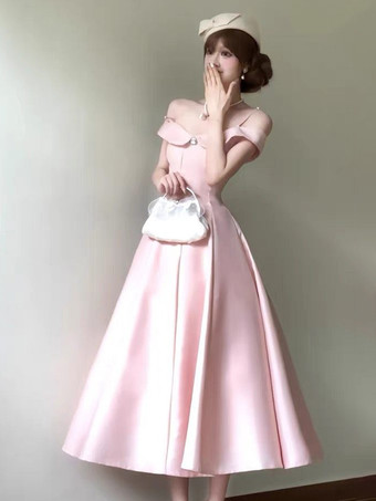 ピンクの妖精ロリータドレス オフショルダー ストラップレス ロリータドレス