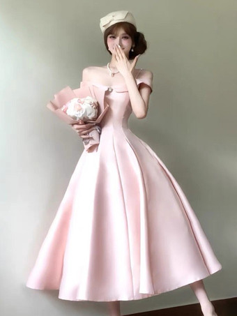 ピンクの妖精ロリータドレス オフショルダー ストラップレス ロリータドレス