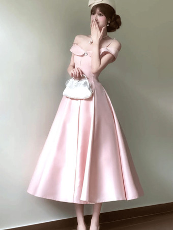 ピンクの妖精ロリータドレス オフショルダー ストラップレス ロリータドレス