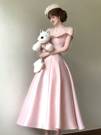 ピンクの妖精ロリータドレス オフショルダー ストラップレス ロリータドレス