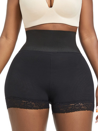 ブラック ランジェリー シェイプウェア ブラック プラスサイズ ヒップアップ シェイプアップショーツ ハイウエスト お腹コントロール パッド入りヒップ カーヴィーシルエット