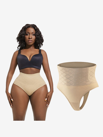 肌色ハイウエストTバックボディスーツ レディース プラスサイズ お腹をコントロール ウエストニッパー ヒップアップ スカルプティングガードル