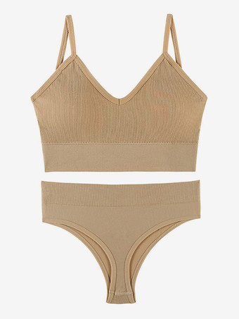 肌色花嫁下着 ランジェリー 2ピース ブラレットセット プラスサイズ 薄型 ワイヤレス スポーツブラ プッシュアップ効果 フレンチトライアングルブラ パンティセット