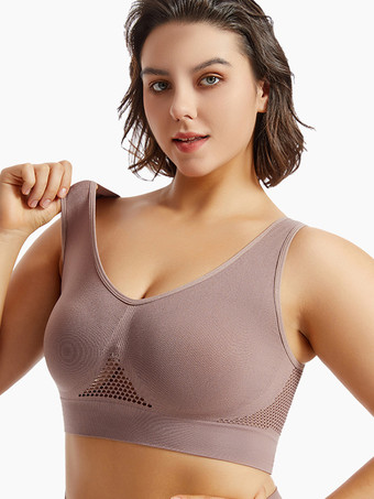 オープンバックヨガブラ 薄手 パッドなし ワイヤレス リフティングフィット プラスサイズ セクシー メッシュ ワークアウト クロップトップ