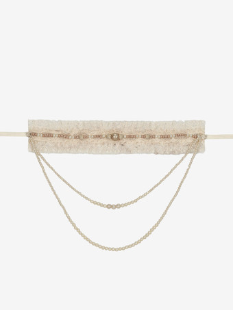 クラシックロリータアクセサリー ホワイトレースチョーカー