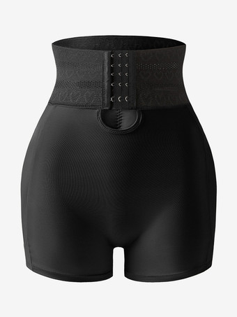 ブラック プラスサイズ 調節可能 シェイプアップショーツ レディース フックアイウエスト 取り外し可能ヒップパッド 曲線美ヒップリフト